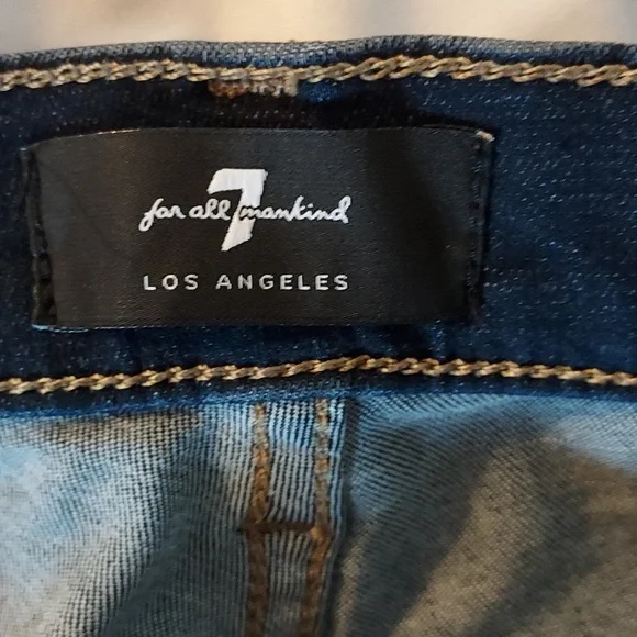 7 For All Mankind Women's Jeans Dojo Low Rise Dark Wash Flare Leg Size 28 - Picture 11 of 16